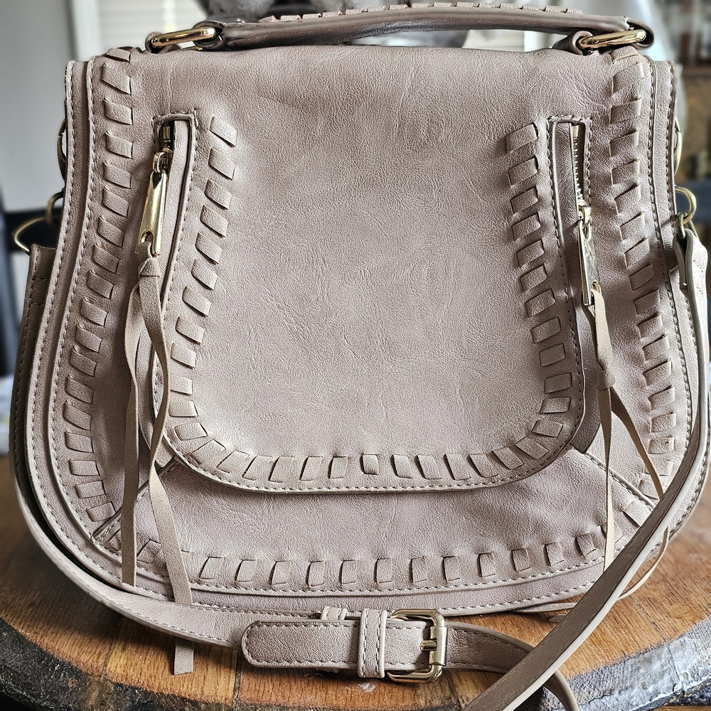 Elegant Taupe Leather Women's Bag